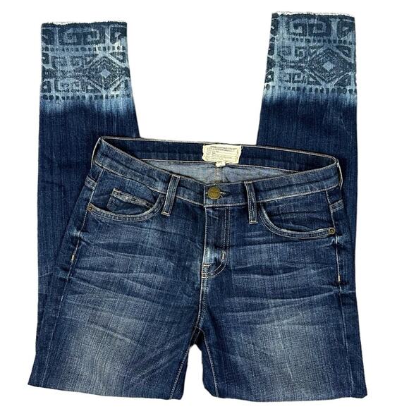 Current Elliot Jeans 27 The Cut Off Crop Stiletto Darkota With Tribal Cuff - Picture 4 of 12